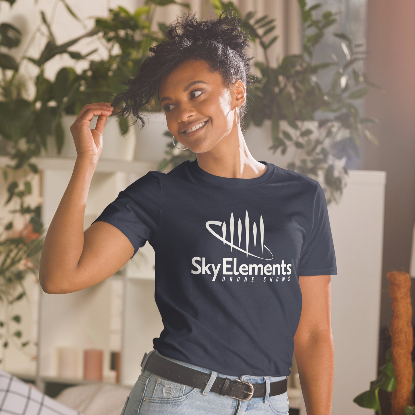 Short-Sleeve Unisex T-Shirt with Sky Elements Logo