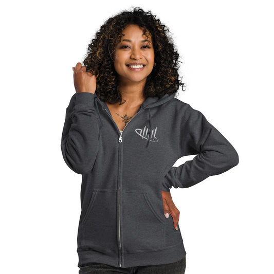 Sky Elements Logo Embroidered Unisex zip hoodie